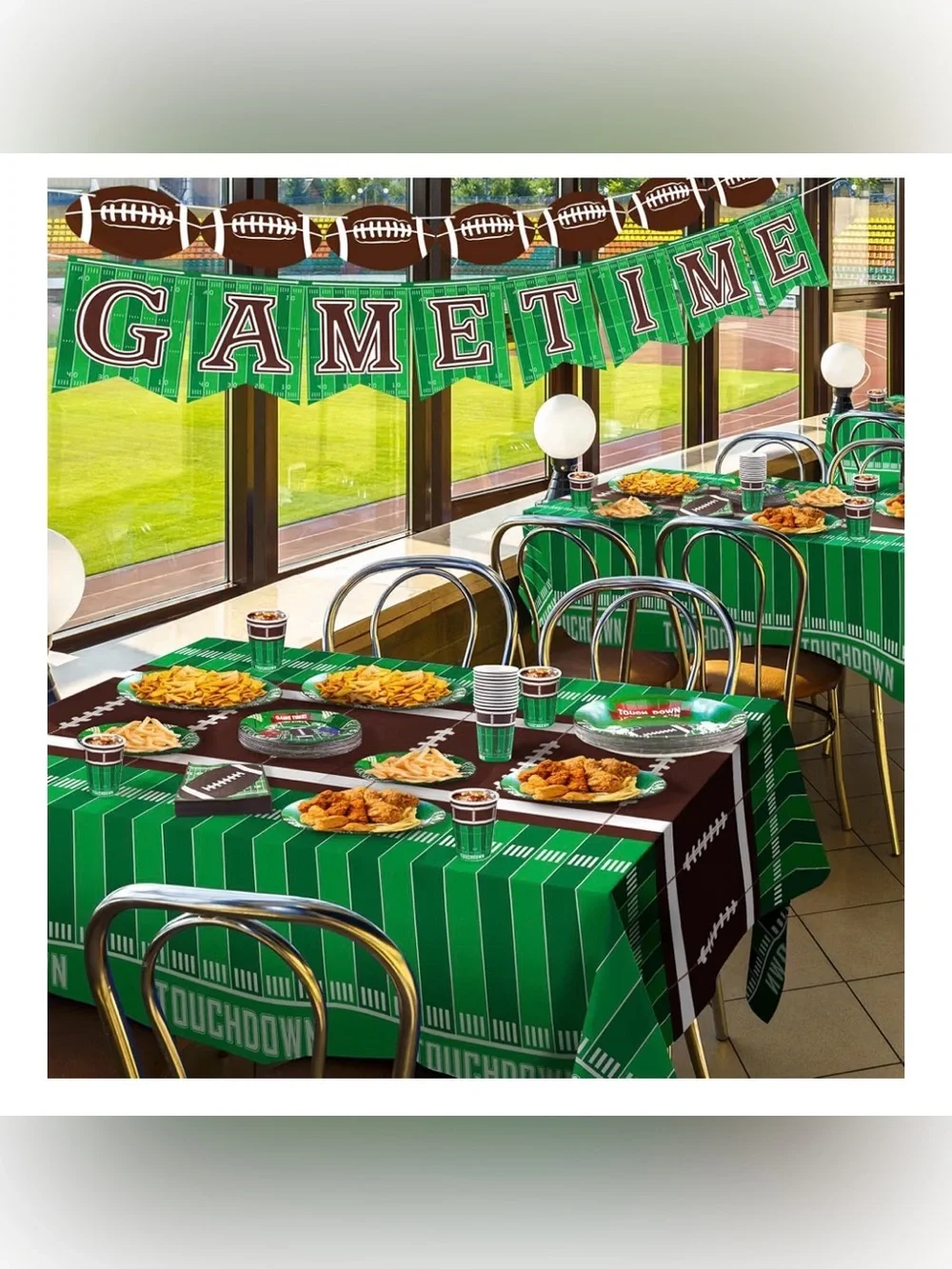 Game Time Green Football Party Supplies Kit - Unbranded 048